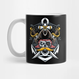 mustache skull pirate Mug